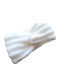 Unisex Headband με Rib Πλέξη σε Λευκό χρώμα