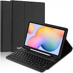 Buddi Klappdeckel mit Tastatur Englisch US Schwarz (Galaxy Tab S6 Lite 10.4) 115343