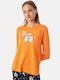 Minerva Winter Women's Cotton Pyjama Top Orange