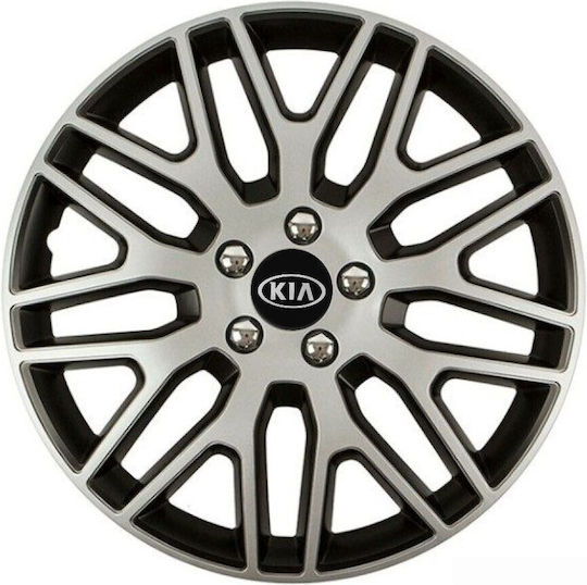 Versaco Car Hubcap Set Dakar Nc with Kia Emblem 16" 4pcs Silver