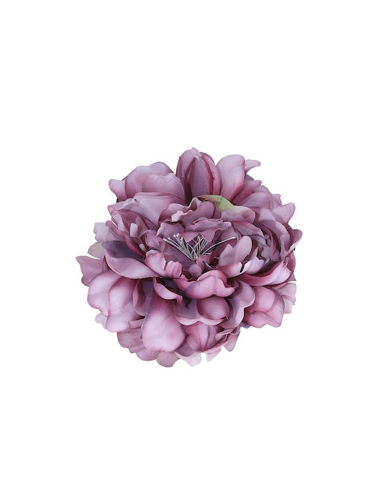 Peony head, artificial, purple, 12cm