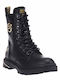 Replay Kids PU Leather Military Boots with Lace Black