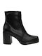 Leder Stiefeletten Damen Schwarz