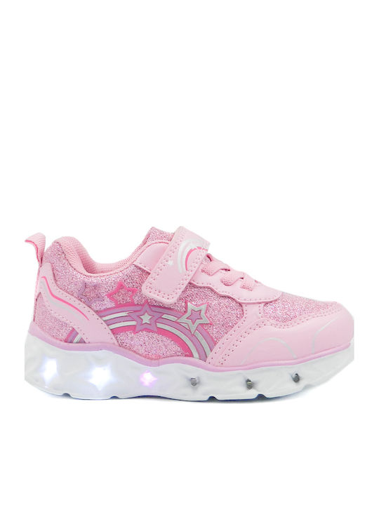 Kids Sneakers with Scratch & Lights Pink