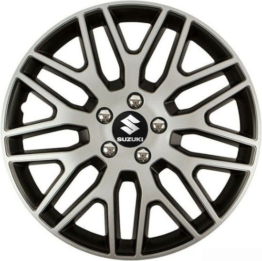 Versaco Σετ Τάσια Αυτοκινήτου Dakar Nc με Σήμα Suzuki 4τμχ 15" Ασημί/Ασημί