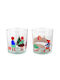 Inart Set Christmas Glasses Glass W9xD9cm. 6pcs (Μiscellaneous Designs/Colors)