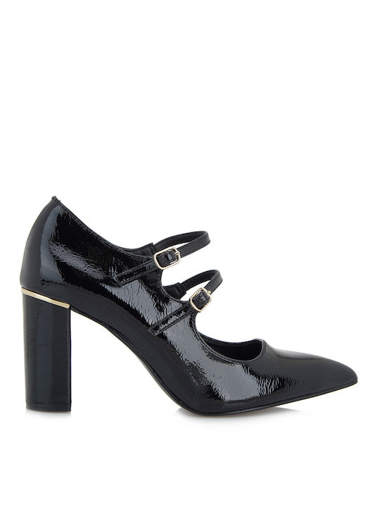 Exe Black Heels with Strap