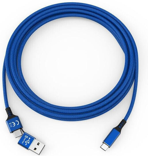 Smrter USB 2.0 Cable USB-C male - USB-A / USB-C Blue 1m
