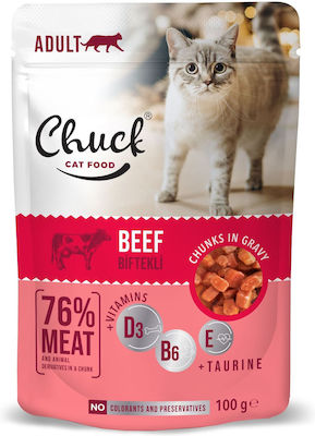 Tisert Chuck Wet Food for Adult Cat with Beef 100gr 8510