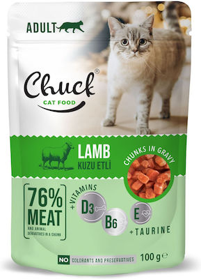 Tisert Chuck Nasses Katzenfutter für Katze mit Lamm 100gr 8509