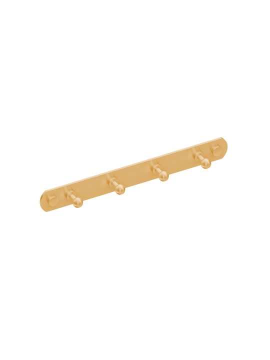 Bronze Art Wall-Mounted Bathroom Hook with 4 Positions ​26x3cm Inox Brass Mat