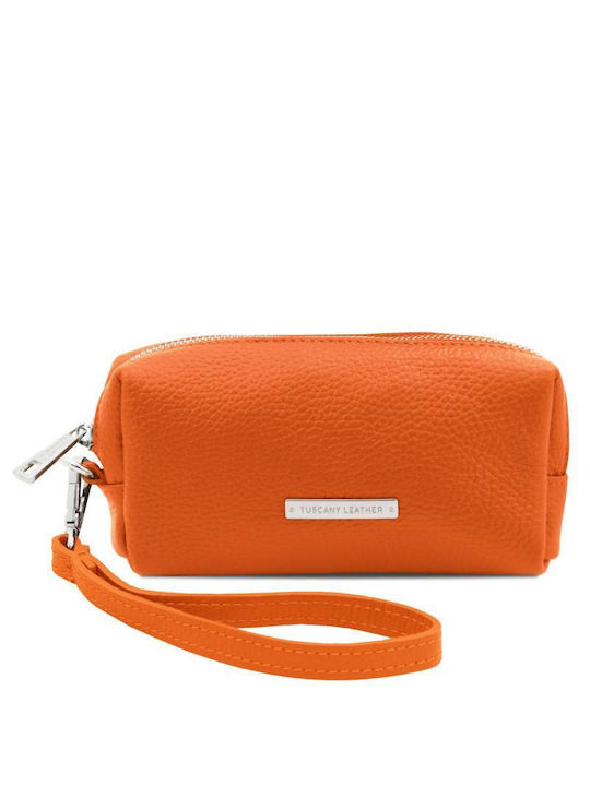 Tuscany Leather Necessaire in Orange Farbe