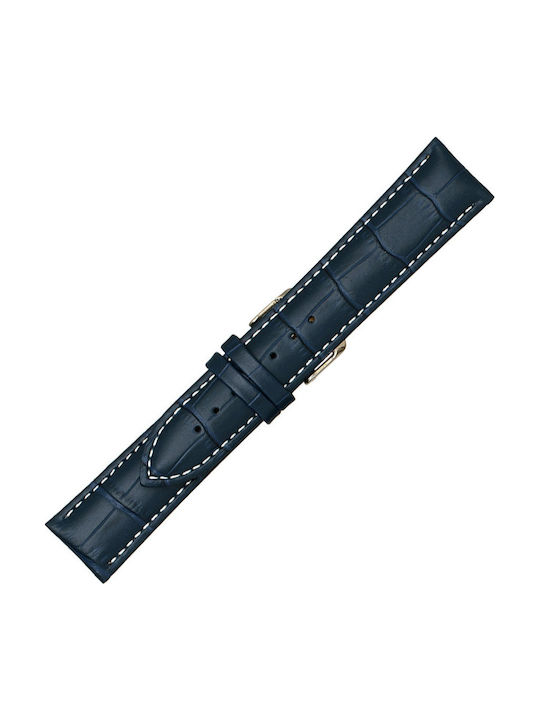 KOSTELO Lederriemen Blau 20mm