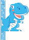 Kids Growth Height Chart Wall Sticker with Design Dinosaurs