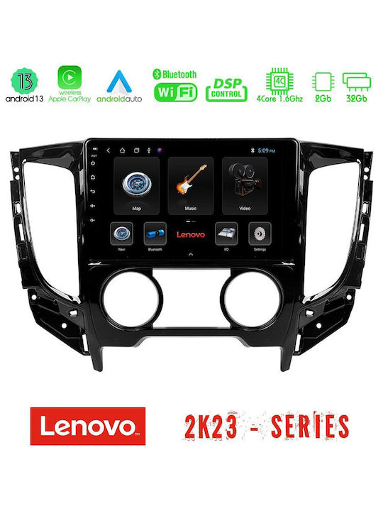 Lenovo Sistem Audio Auto pentru Fiat Fullback - Spate complet Mitsubishi L200 2015-2019 cu A/C (WiFi/GPS) cu Ecran Tactil 9"