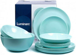 Luminarc Porcelain Dinnerware Set Blue 19pcs