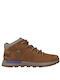 Leather Kids Boots with Laces Brown