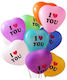 Set of 12 Balloons Foil Multicolour Valentine's Day