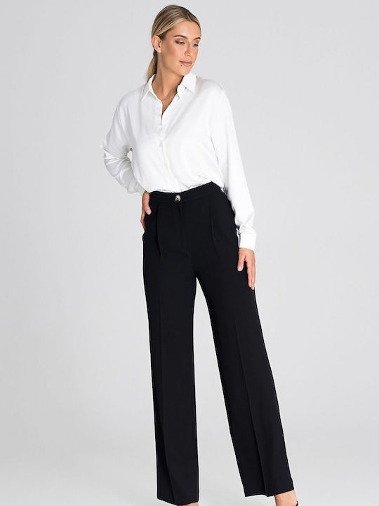 Figl Women's Fabric Trousers Black