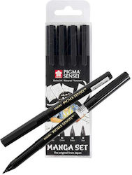 Sakura Pigma Design Markers Black Set 4 Pieces