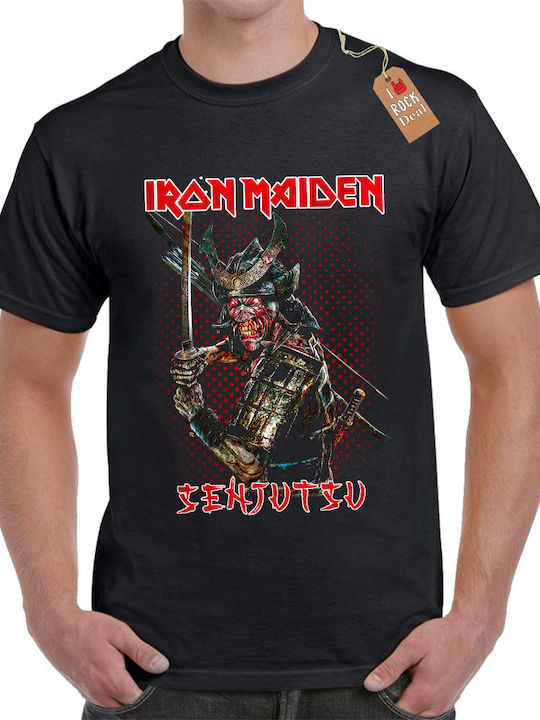 Rock Deal Iron Maiden Sentutsu T-shirt Μαύρο Βαμβακερό