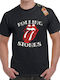 Rock Deal Rolling Stones Faces T-shirt Black Cotton