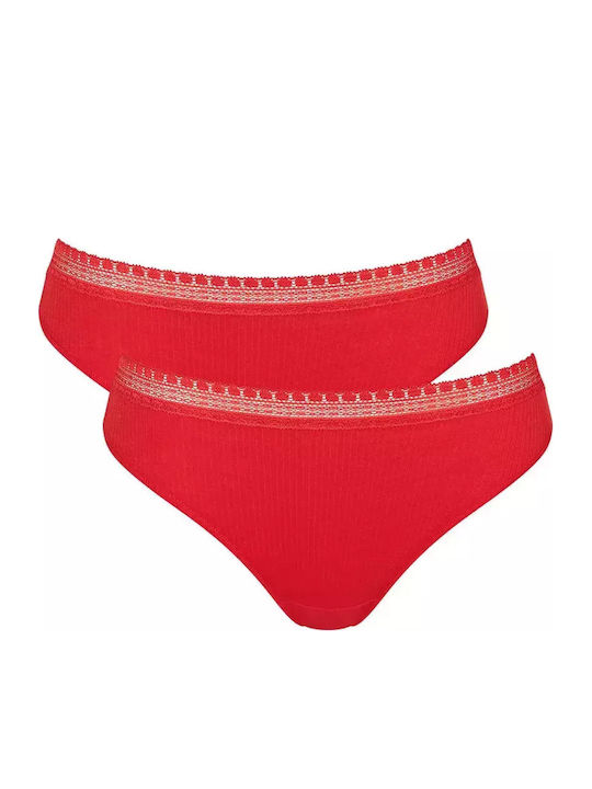 Sloggi Go Ribbed H Tai Βαμβακερά Damen Slip 2Pa...