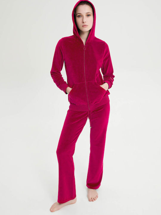 Vamp De iarnă Set Pijamale pentru Femei Fuchsia