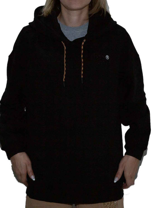 Body Action Damen Sweatshirt Kapuzen Schwarz