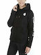 Lang Damen Sweatshirt Kapuzen Schwarz