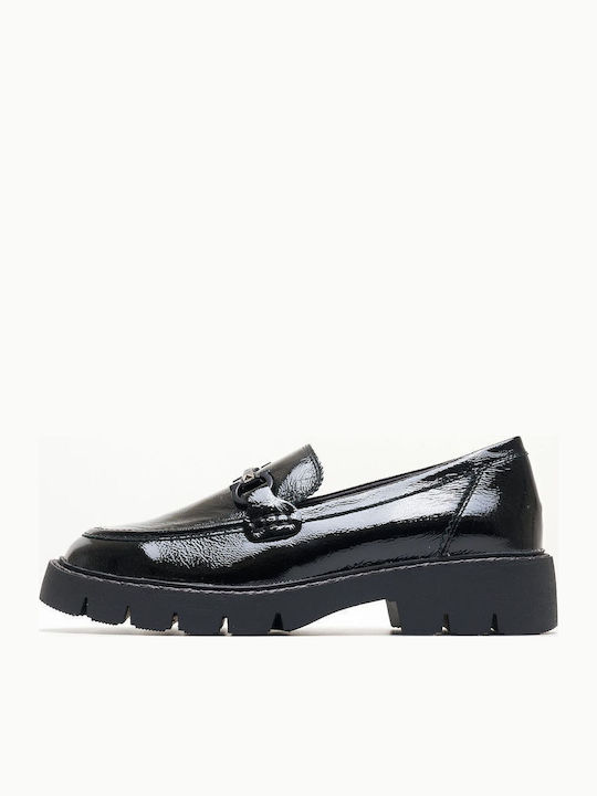Leather Women's Moccasins in Black Color