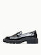 Leather Women's Moccasins in Black Color