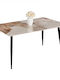 Table Dining Room with Stone Surface Gray 160x90x76cm