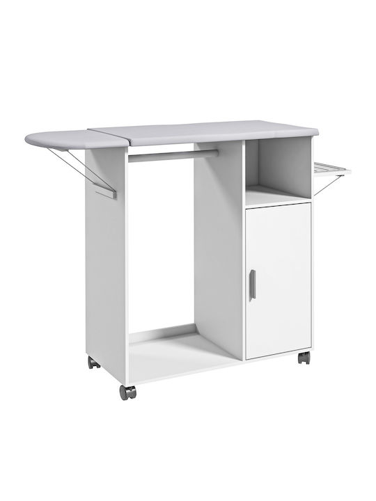 HomCom Σιδερώστρα για Σίδερο Ατμού Λευκό 107x42.5x99cm