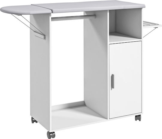HomCom Σιδερώστρα για Σίδερο Ατμού Λευκό 107x42.5x99cm