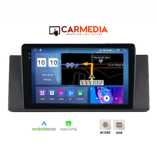 Carmedia Car Audio System for BMW Series 5 (E39) / Series 5 1997-2005 (Bluetooth/USB/WiFi/GPS/Apple-Carplay/Android-Auto) with Touch Screen 9"