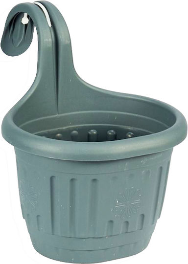 TnS Set of 2 Plastic Flower Pots Charcoal 25cm