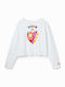 Kids' Crop Top Long Sleeve White Jamie Girl