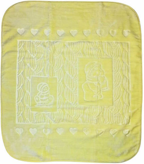 Recos Decke Kinderbett Samt Gelb 105x125cm