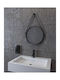 Round Bathroom Mirror made of Stainless Steel 80x80cm Black