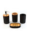 Dream House Wooden Black Bathroom Accessory Set 4 Pieces