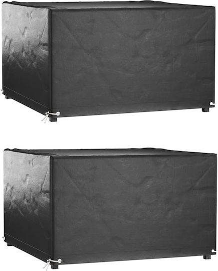 vidaXL Waterproof Couch Cover Black 125x125x75cm 2pcs