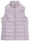 4F Women's Short Puffer Jacket for Spring or Autumn Purple