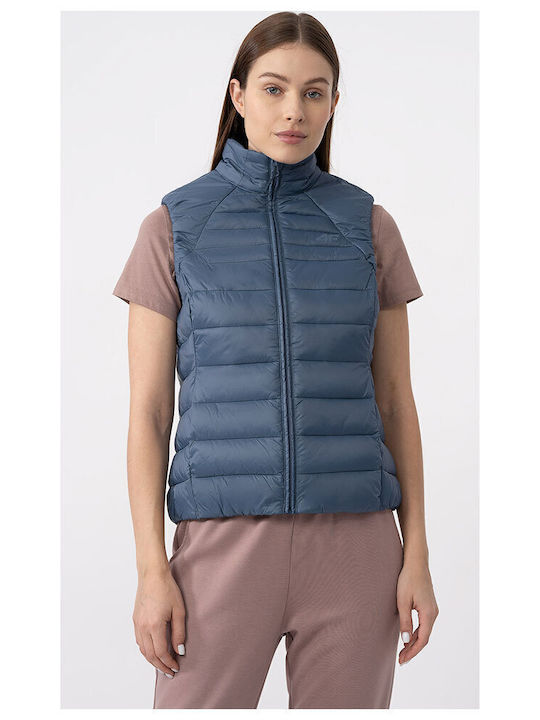4F Women's Short Puffer Jacket for Spring or Autumn Blue