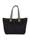 Elia Full-black Elia Full Υφασμάτινη Γυναικεία Τσάντα Shopper Ώμου Μαύρη