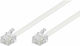 Topelcom Flat Telephone Cable RJ11 6P4C 10m White (01.074.0118)