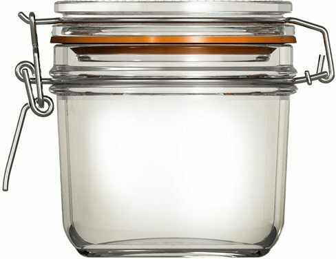 Uniglass Set of 6 General Use Glass Jars with Airtight Lid Transparent 350ml 6 Pieces