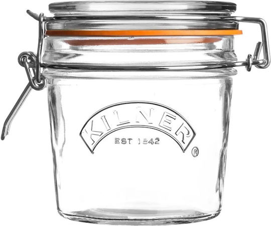 KIlner Βάζο για Καφέ / Γενικής Χρήσης με Αεροστεγές Καπάκι Γυάλινο Διάφανο 350ml