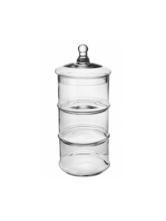 Karvounis Vase General Use with Lid Glass Transparent 43x16x43cm
