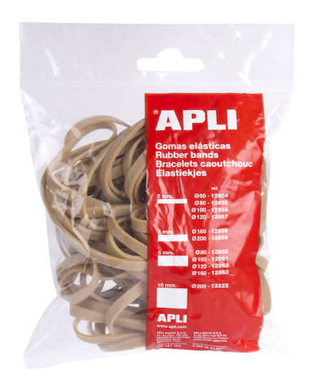Apli Gummibänder Verpackung Breite mit Durchmesser 100mm Braun 100gr Apli Gummibänder Verpackung Breite mit Durchmesser 100mm Braun 100gr
